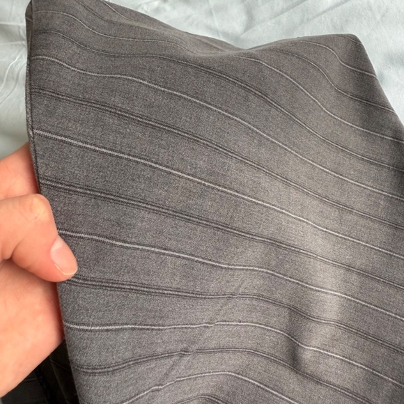 y2k striped shimmer business slit slip mini skirt - Picture 2 of 10